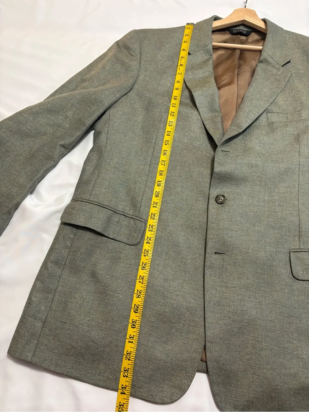 Jos A Bank 100% Silk Tweed Green Blazer Sport Coat, 48L